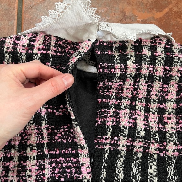 Pink & Black Tweed Short Sleeve Top - Picture 7 of 7